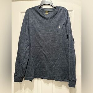 Polo by Ralph Lauren Men's Heather Gray Blue Long Sleeve Shirt